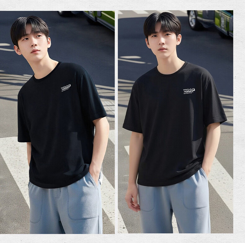 Warrior Pure Cotton Men's Summer Quick-Dry Short Sleeve T-Shirt Running Fitness Crew Neck Loose Casual Breathable Durable Men's Wear 14