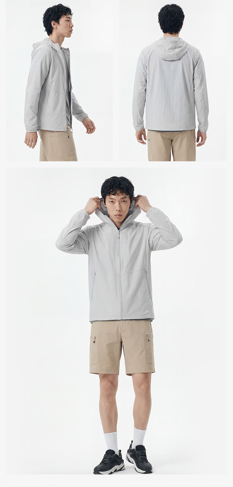 JD Jingzao Ultra-Light Skin Jacket Sun Protection Clothing Men UV Protection 2026 Summer New High-End Sun Protection Women Floating Cloud Gray 3XL 12