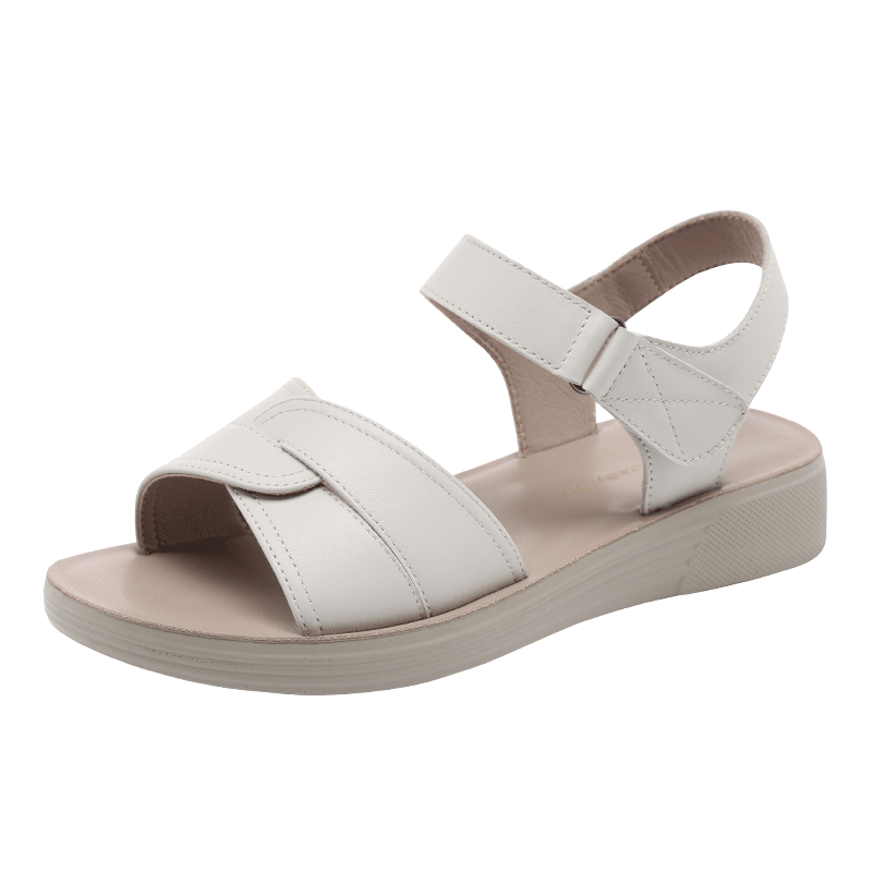 Red Dragonfly Women's Sandals New Soft Sole Middle-aged and Elderly Mom Shoes Thick Sole Lightweight Casual Open Toe Shoes WTK264981 Off-white Size 38