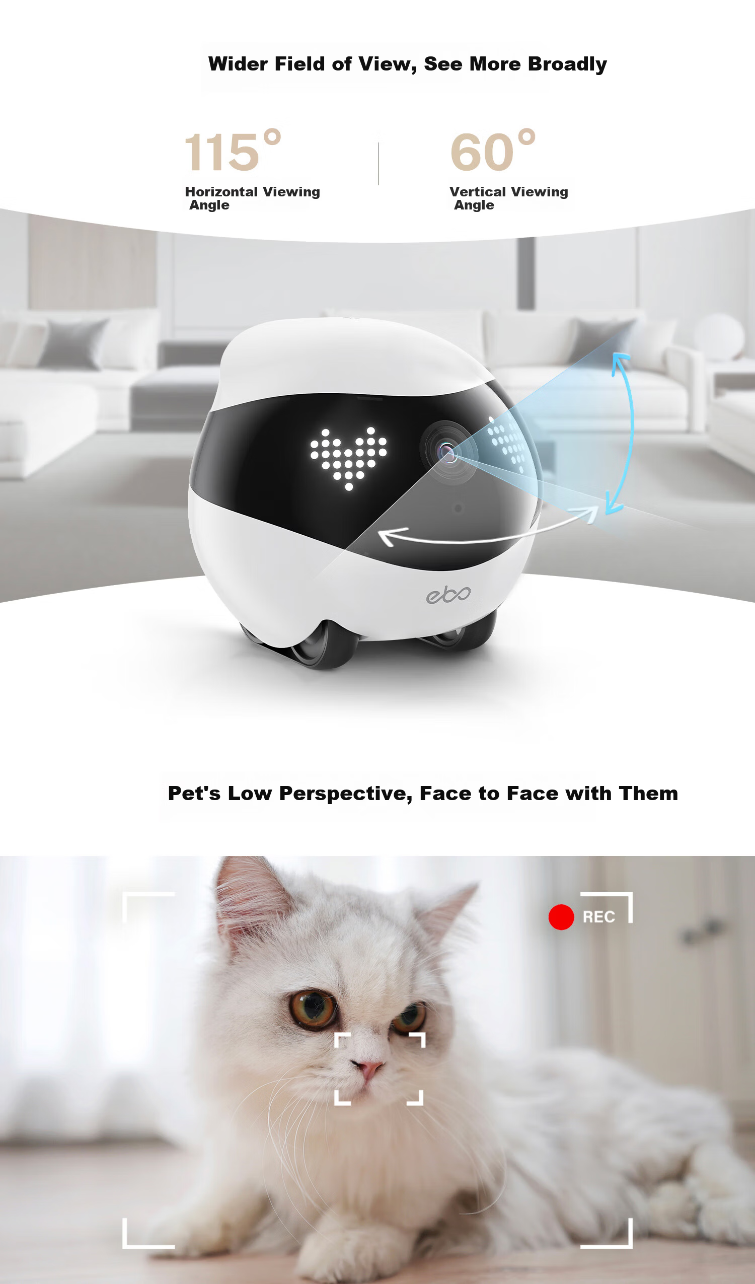 Enabot EBO Air 2 Mobile Surveillance Camera Elderly Kids Pets AI Companion Robot Home Monitoring Camera EBO Robot [Cloud Blue] 12