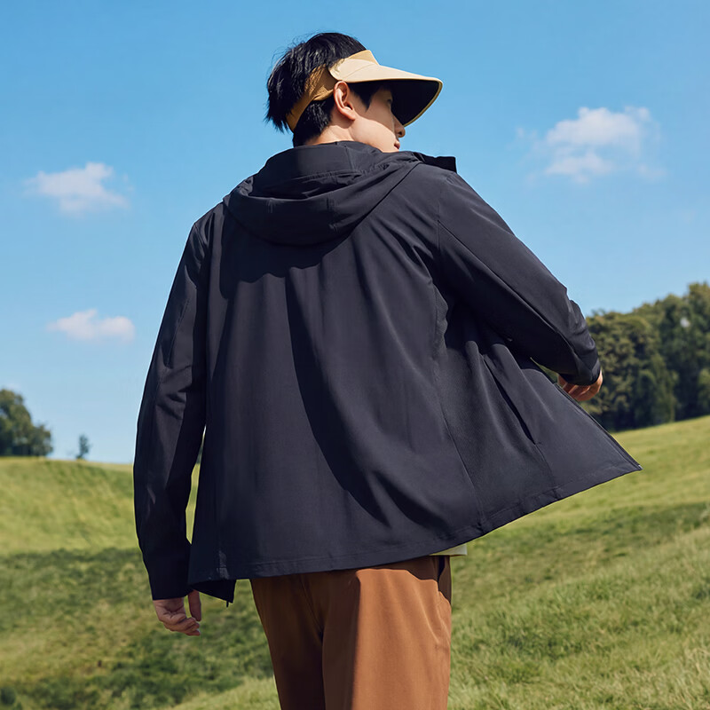 JD Jingzao [Best Seller 10K+] Sunscreen Jacket Men's Summer UV Protection Unisex Active Black M