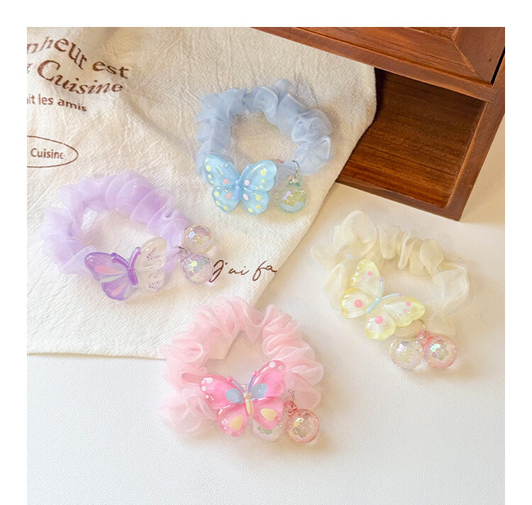 CHIMERA 4-Piece Candy-Colored Hair Ties for Children, Durable Hair Bands for Bun Hairstyles, Hair Accessories for Girls, Mid-Autumn Festival Gift 8