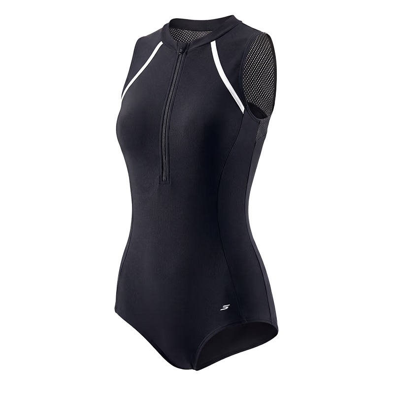 Skechers Women's One-Piece Swimsuit Triangle Sun Protection Breathable Slimming Hot Spring Vacation Pool Swimwear XL