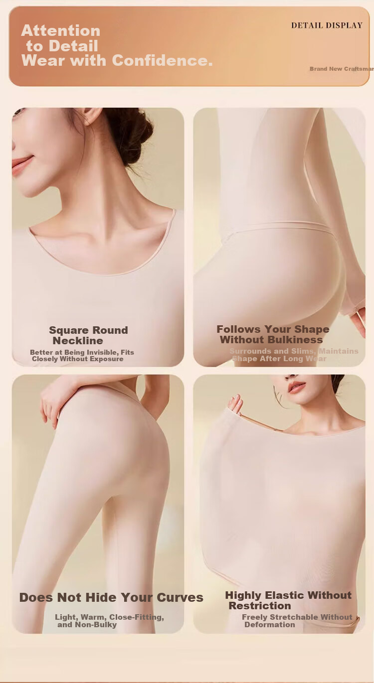Hug Cotton Ultra-Thin Hyaluronic Acid Antibacterial Skin-Beautifying Thermal Base Layer for Spring and Autumn 14