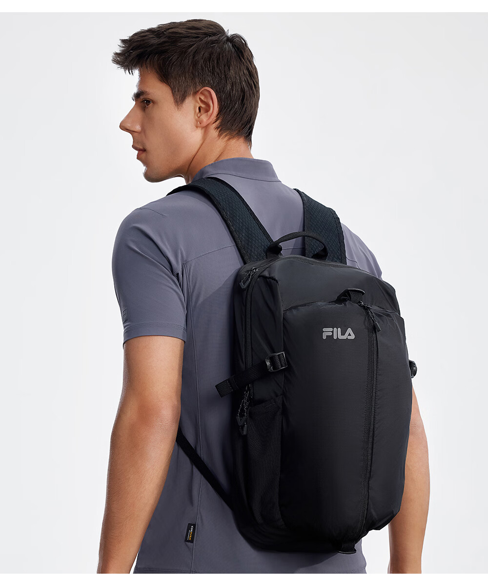 FILA Official Men's Backpack 2026 Summer Outdoor Sports Foldable Shoulder Bag School Laptop Bag 4