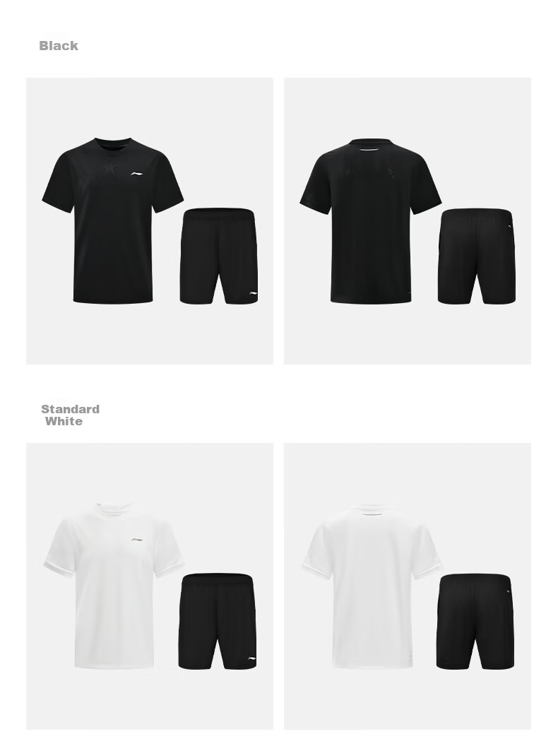 LI-NING Table Tennis Sports Set Unisex Running Short Sleeve Badminton Sportswear Comfortable Quick-Dry Fitness Training Clothes 13