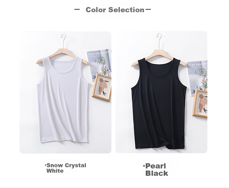 XUEXIMAN Men's Summer Thin Natural Bamboo Fiber Breathable Lightweight Slim Fit Stretch Sports Fitness Base Vest 9