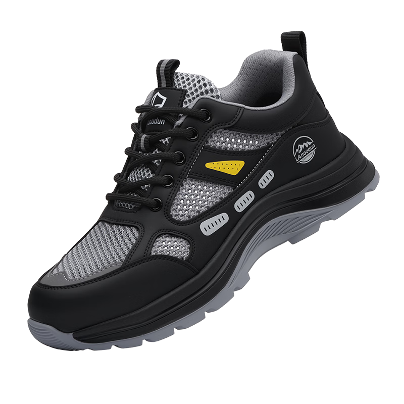 BlueOwl Shield Men's Summer Breathable Anti-Odor Lightweight Steel Toe Anti-Smash Anti-Puncture Safety Work Shoes D291LT Size 40