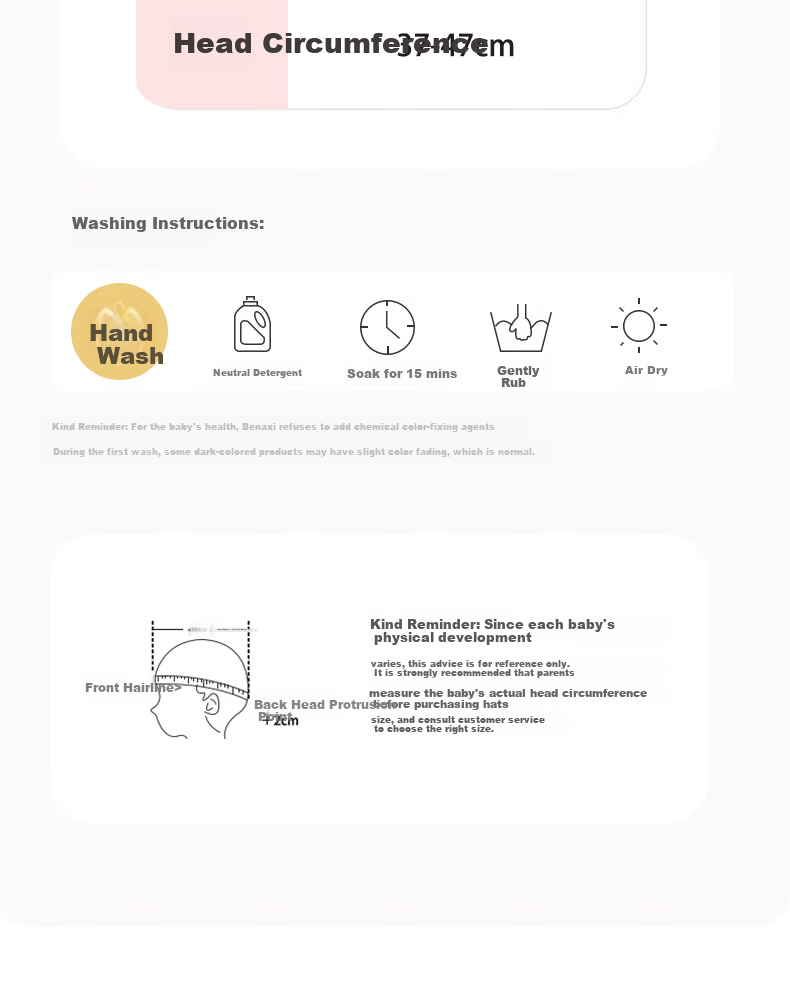 Benaxi Baby Summer Thin Hat Breathable Infant Boys Girls Soft Cotton Cap Newborn Fontanelle Protection Hat Open Top 18