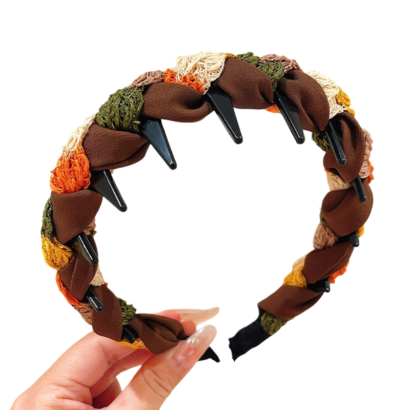 Dongyi Selected Maillard Coffee Wave High Crown Headband Women's Daily Wear Teeth Anti-Slip Face Washing Hair Press Hair Clip