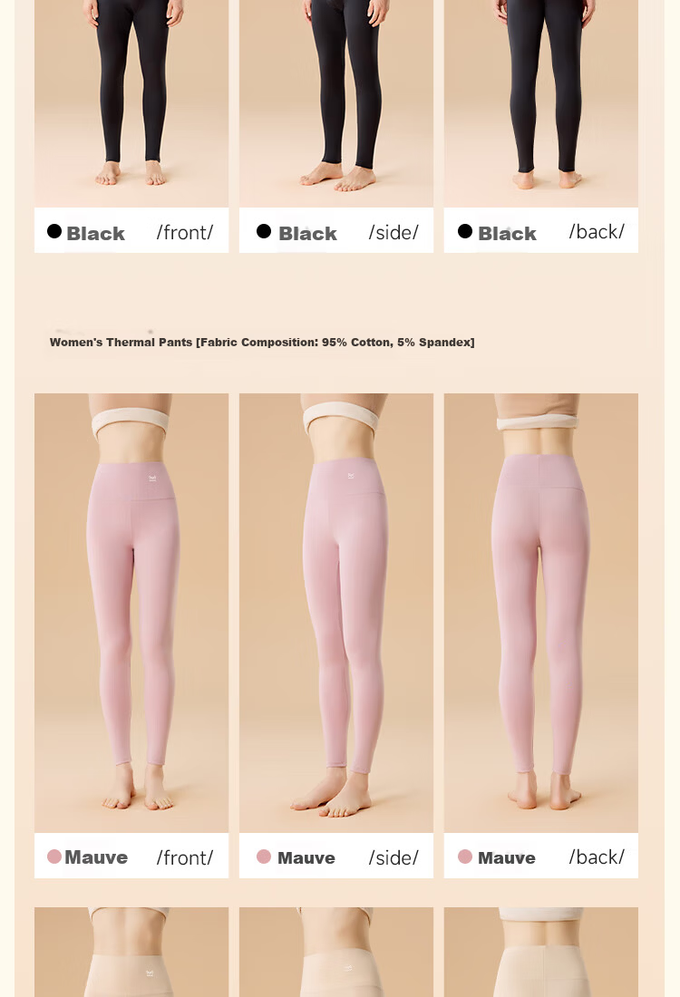 MiiOW Men's Thermal Underwear Autumn Pants A-Class Pure Cotton Warm Pants Men's Underpants-Free Base Layer Long Johns Single Pants 21