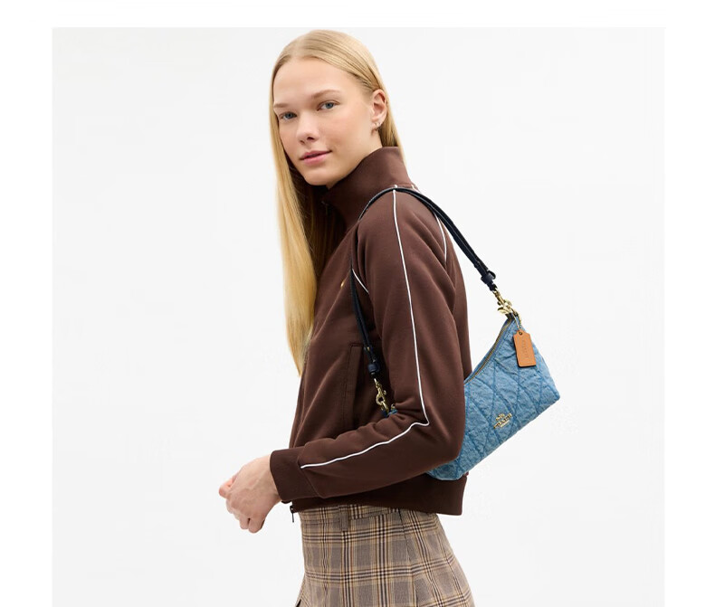COACH Women's CAITLIN Quilted Detail Shoulder Crossbody Bag Indigo CDZ89 6