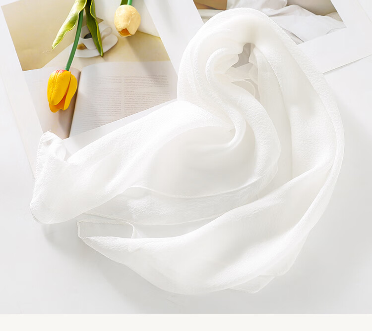 Hangsi Mansion Pure Color Custom Mulberry Silk Scarf Silk Pearl Gauze Square Scarf Birthday Gift for Mom Women's Festival 9