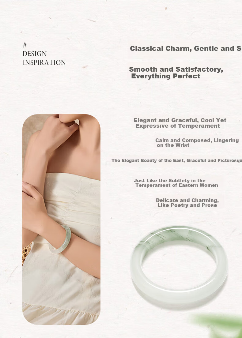 ALLOVE Tianshan Jade Bangle Women's Gold Silk Jade Bracelet Birthday Gift for Girlfriend Wife Wedding Anniversary 2