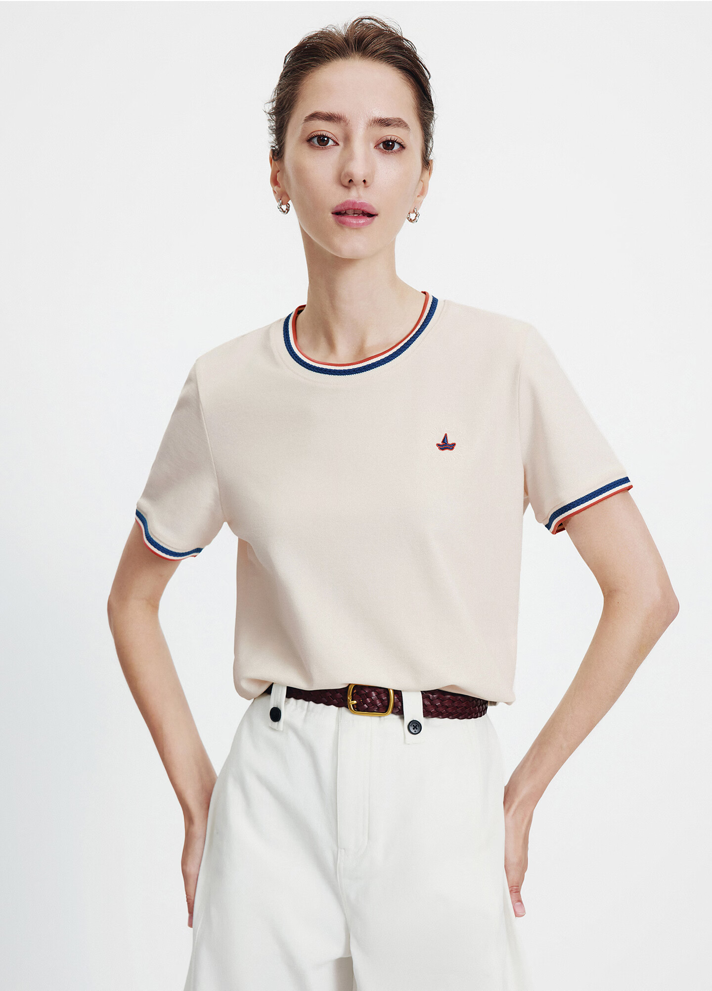 Navigare Small Sailboat Antibacterial Short Sleeve T-Shirt for Women 2026 New Mosquito-Repellent Commuter Casual Crew Neck Top 2325506501 3