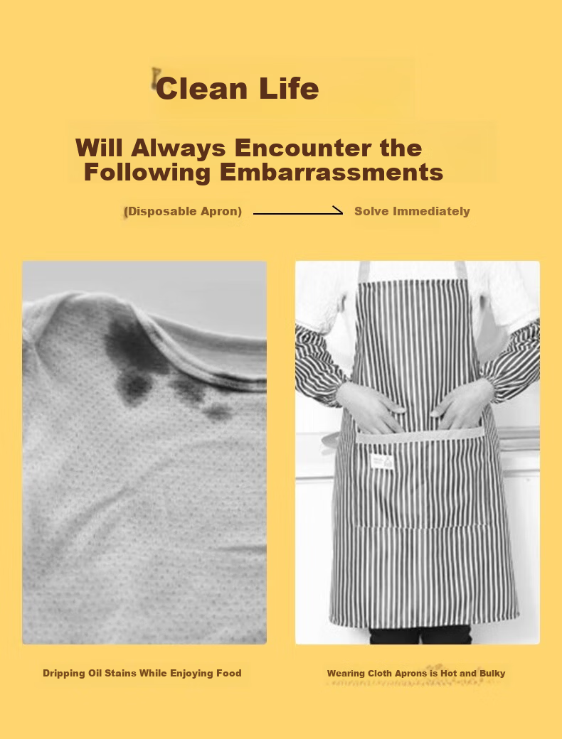 BAIGE Disposable Aprons [50 Individually Packaged] Transparent Waterproof Oil-Resistant PE Aprons CW448337 7