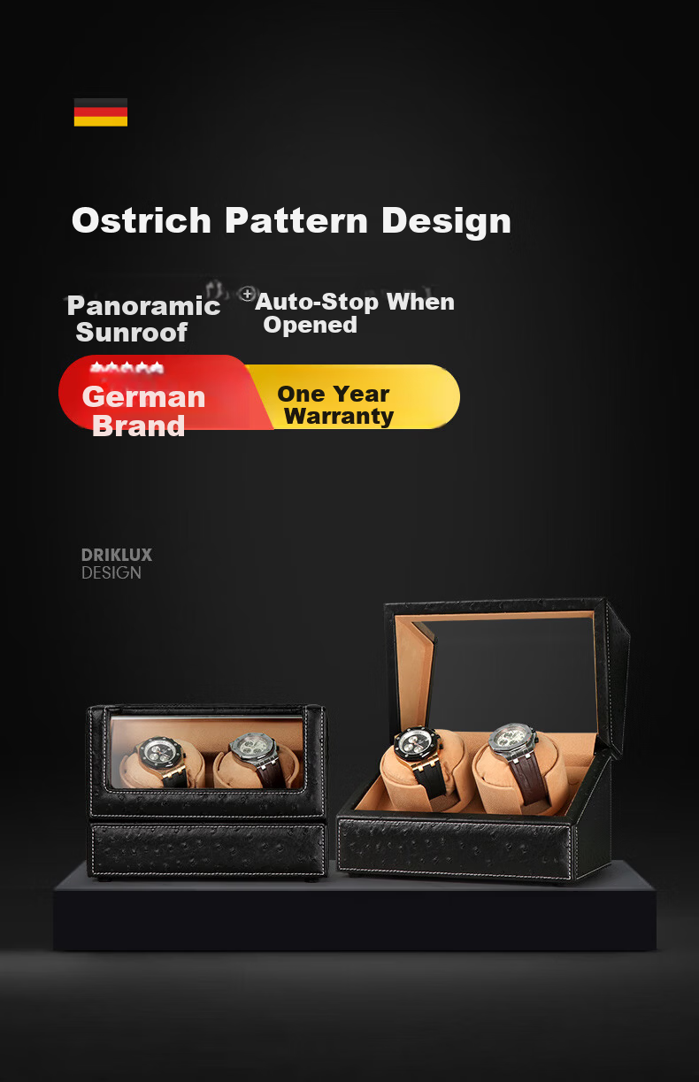 DrikLux Automatic Watch Winder Silent Anti-Magnetic Mechanical Watch Shaker with Storage Box Gift for Husband Boyfriend 1