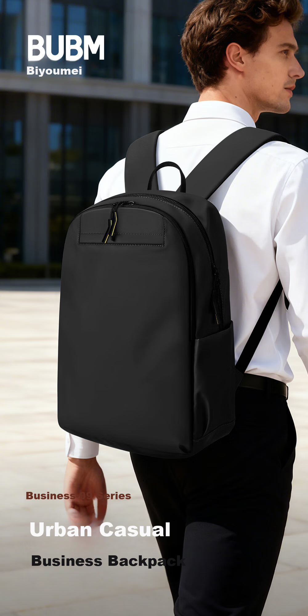 Biyoumei Business Laptop Backpack Large Capacity Travel Multifunctional Commuter Bag Black 1