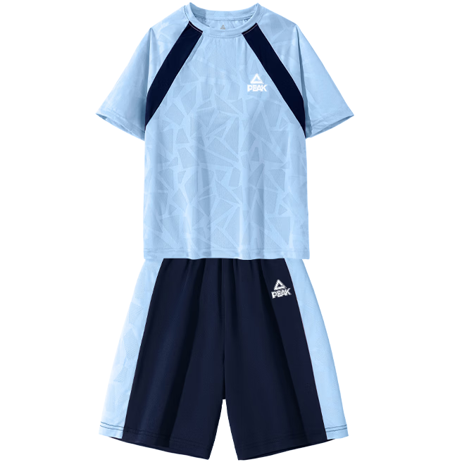 Peak Kids Clothing Children's Set 2026 Summer New Boys Mesh Quick-Dry Short Sleeve Girls Summer Sports Basketball Outfit