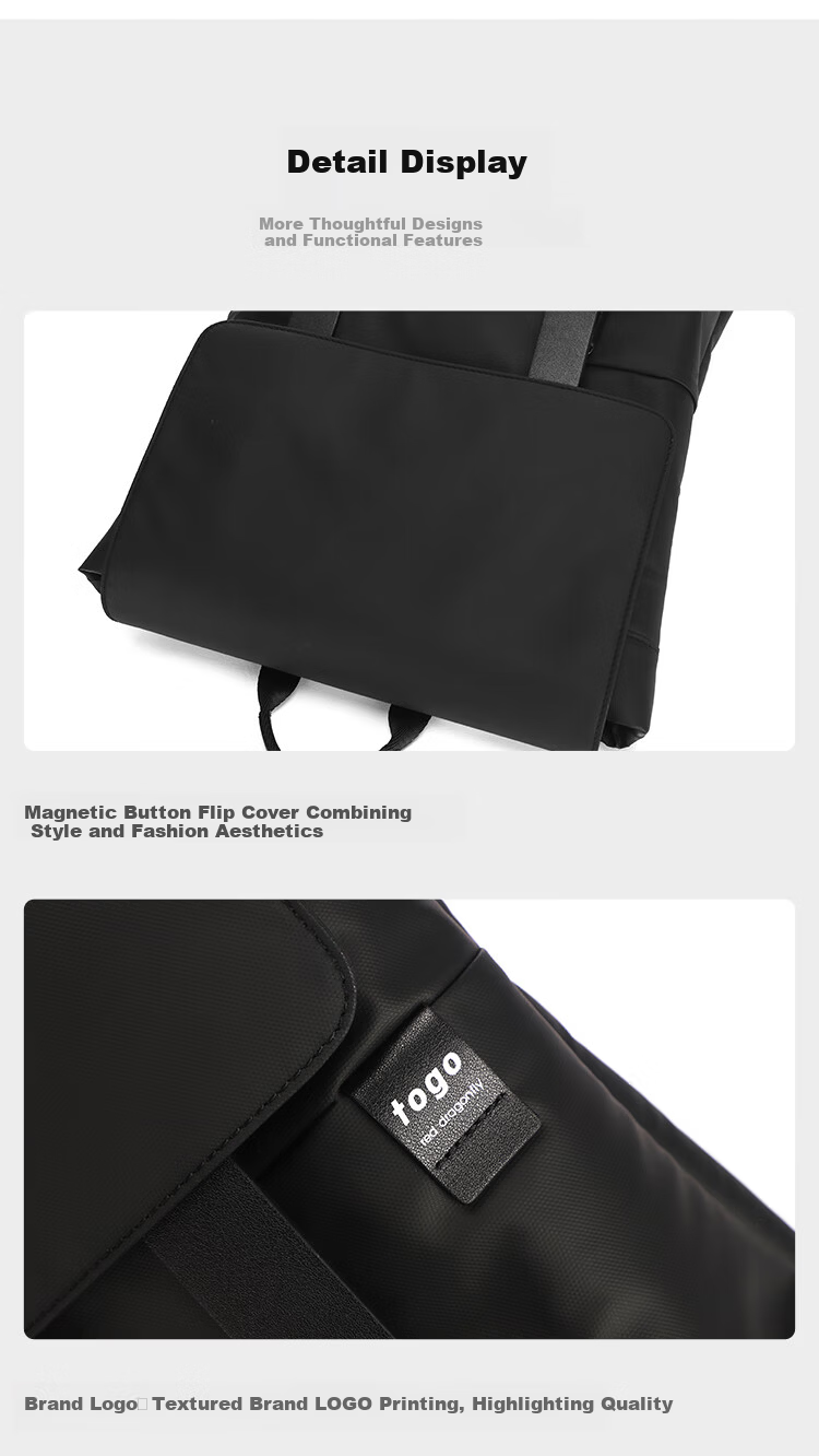 Red Dragonfly Men's Backpack Travel Laptop Bag Outdoor Waterproof Business Commuter Backpack 9412S0351 Black 16