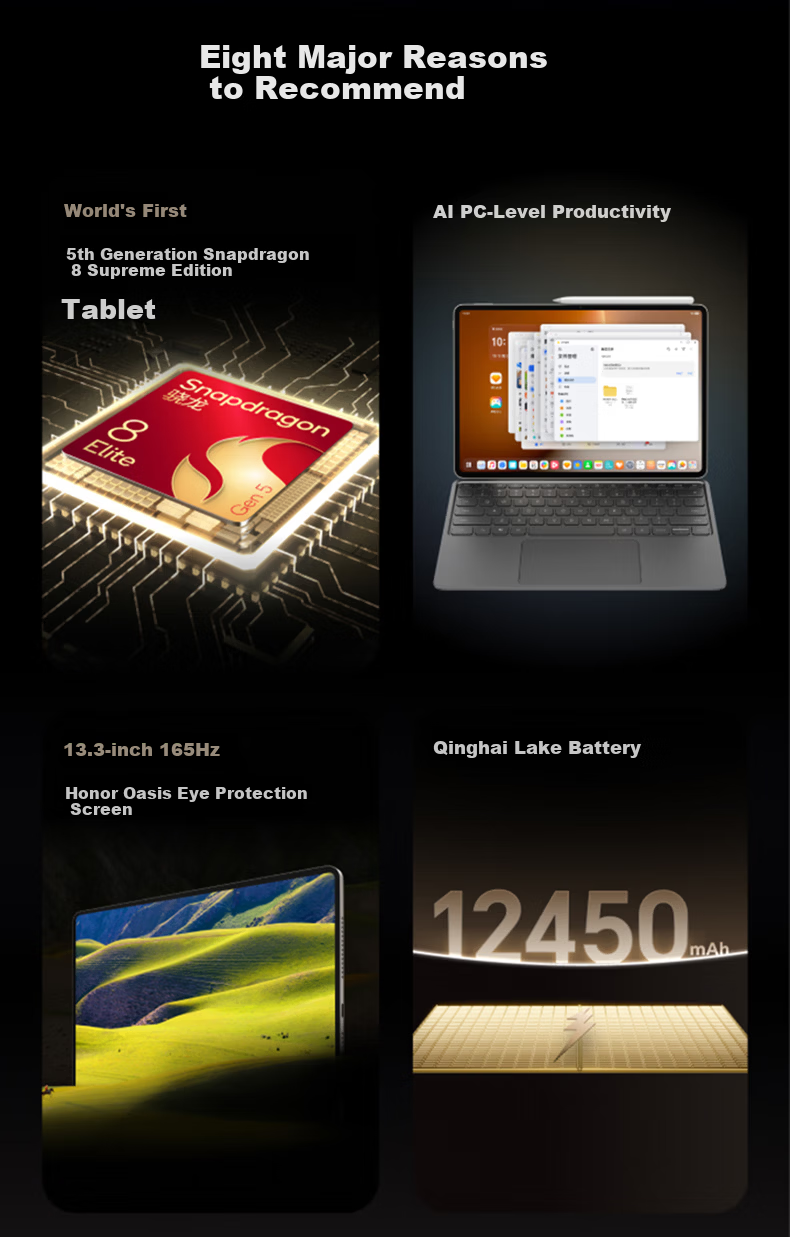 Honor MagicPad3 Pro 13.3-inch Tablet [National Subsidy] 5th Gen Snapdragon 8 Supreme Edition Chip Starry Gray 16+512GB Refreshed Version 3