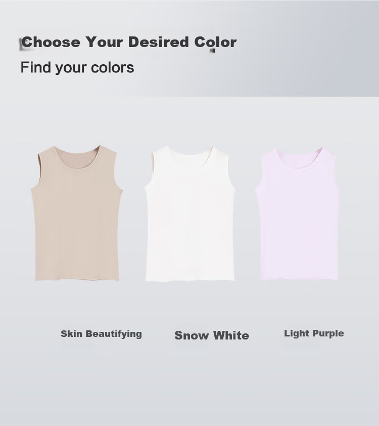 Hongdou Women's Cotton-Spandex Stretch Breathable Simple Commuter Versatile Wearable Round Neck Vest 4