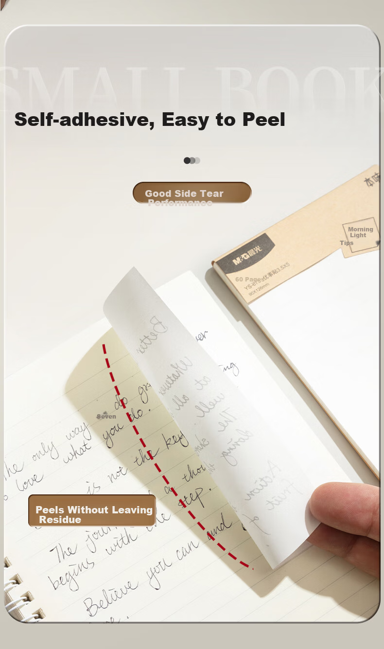 M&G Stationery Blank Large Sticky Notes Strong Adhesive Student Error Correction Memo Pads 90*126mm YS-674 Back to School Essential 7