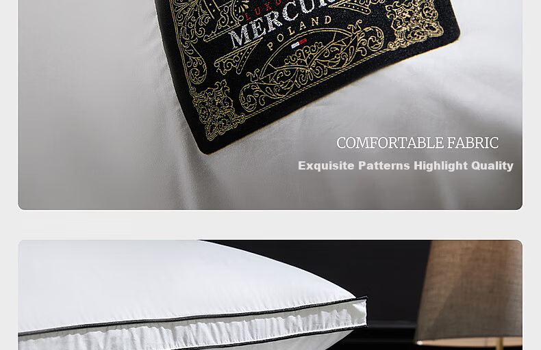 Mercury Home Textiles Pillow 95% White Goose Down Pillow Five-Star Hotel Down Pillow 120-Thread Count Class A Neck Support Cervical Pillow Single 17