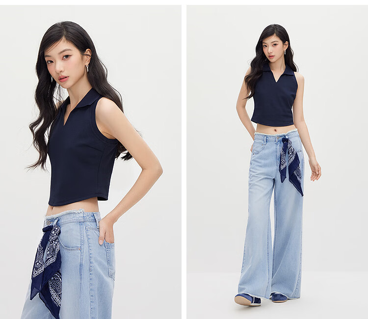 Semir Women's Summer Short Polo Collar Slim Solid Color Vest 2026 Casual Simple Top 109326102004 4