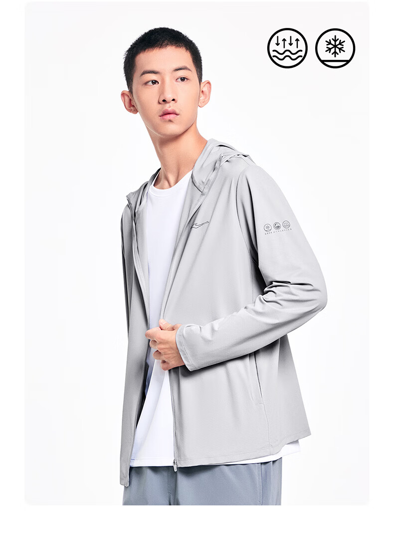 Erke Men's Summer Sun Protection Jacket Quick-Dry Ice Cooling Breathable UPF80+ Hooded Windbreaker Outdoor Sports Jacket 9