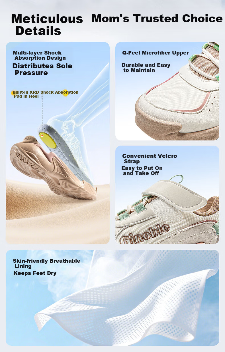Ginoble Spring Autumn Soft Sole Baby First Walking Shoes Toddler Boys Girls Infant Functional Shoes GW1786 Blue Night 8