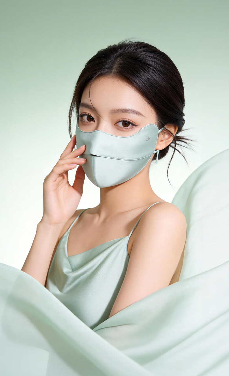 GOLOVEJOY Silk Face Mask Sun Protection Mulberry Silk Mask Gift for Girlfriend Medical Sensitive Skin Rhinitis UV Protection Gift Box 15