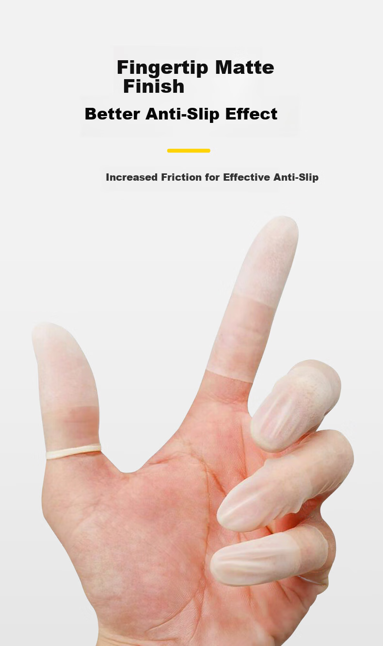 WK Cut Latex Disposable Frosted Work Waterproof Non-slip Cut Frosted Finger Cots 1000pcs/Pack M 6