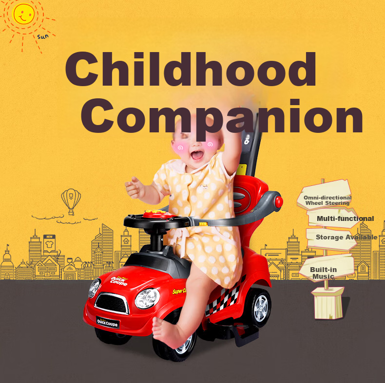 CHILOKBO Toddler Twist Ride-On Car 1-3 Years Baby Push Walker Sliding Rocking Learning Walker Stroller with Omni-Directional Wheels Anti-Tip 1