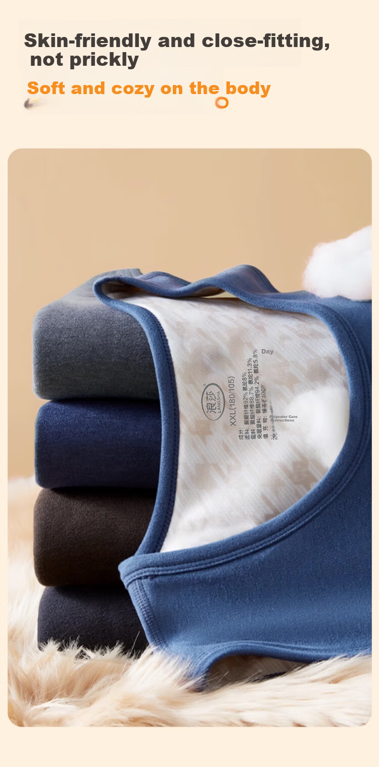 Langsha Women's Thermal Vest 100% Wool Filled Autumn Winter Antibacterial Thickened Cold-Resistant Base Layer Top 9