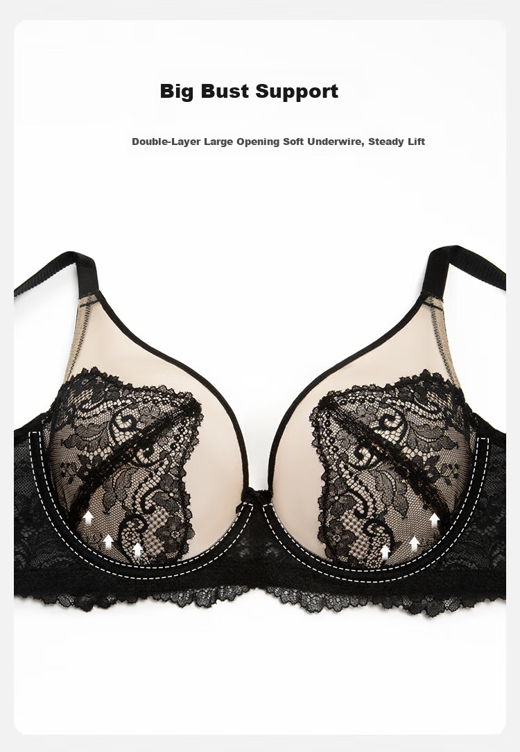 Ordifen Women's Ultra-Thin Lace Sexy Slimming Boyshort Bra Set XB4318 6