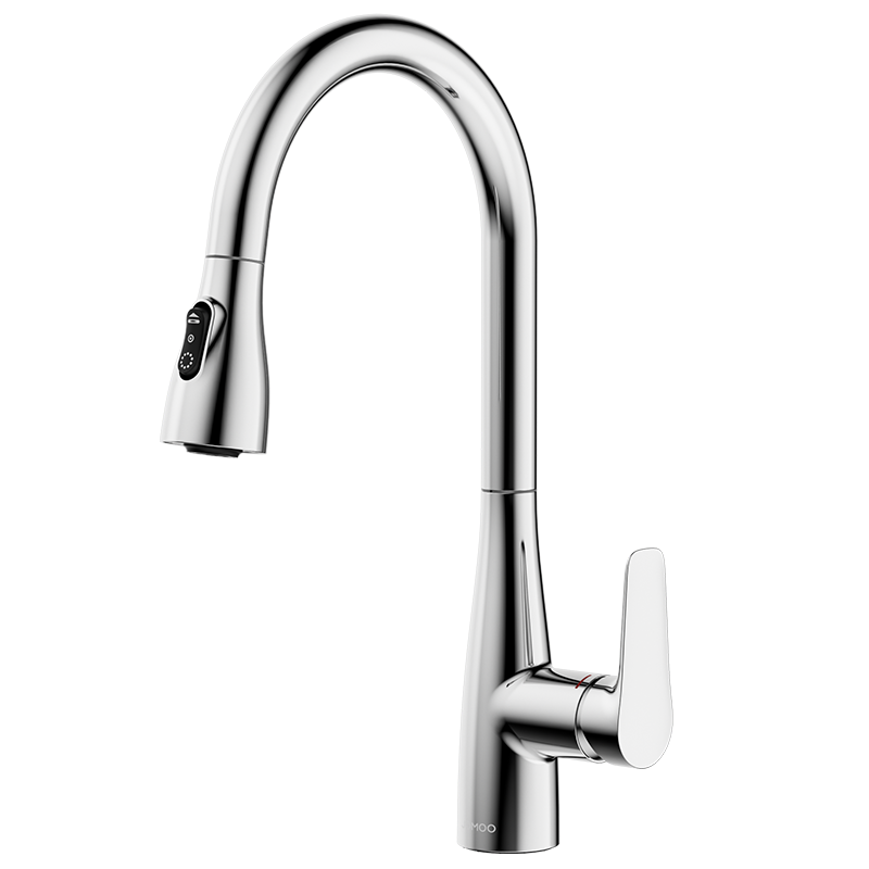 JOMOO Kitchen Faucet Dual Control Hot and Cold Pull-Out Brass Sink Faucet 33255