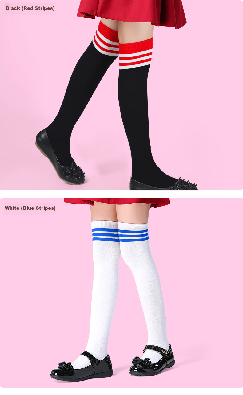 Barbie Kids Over-the-Knee Long Cotton Socks Thin Student Girls Mid-Calf Socks Spring Autumn Boys High Tube Football Socks 5