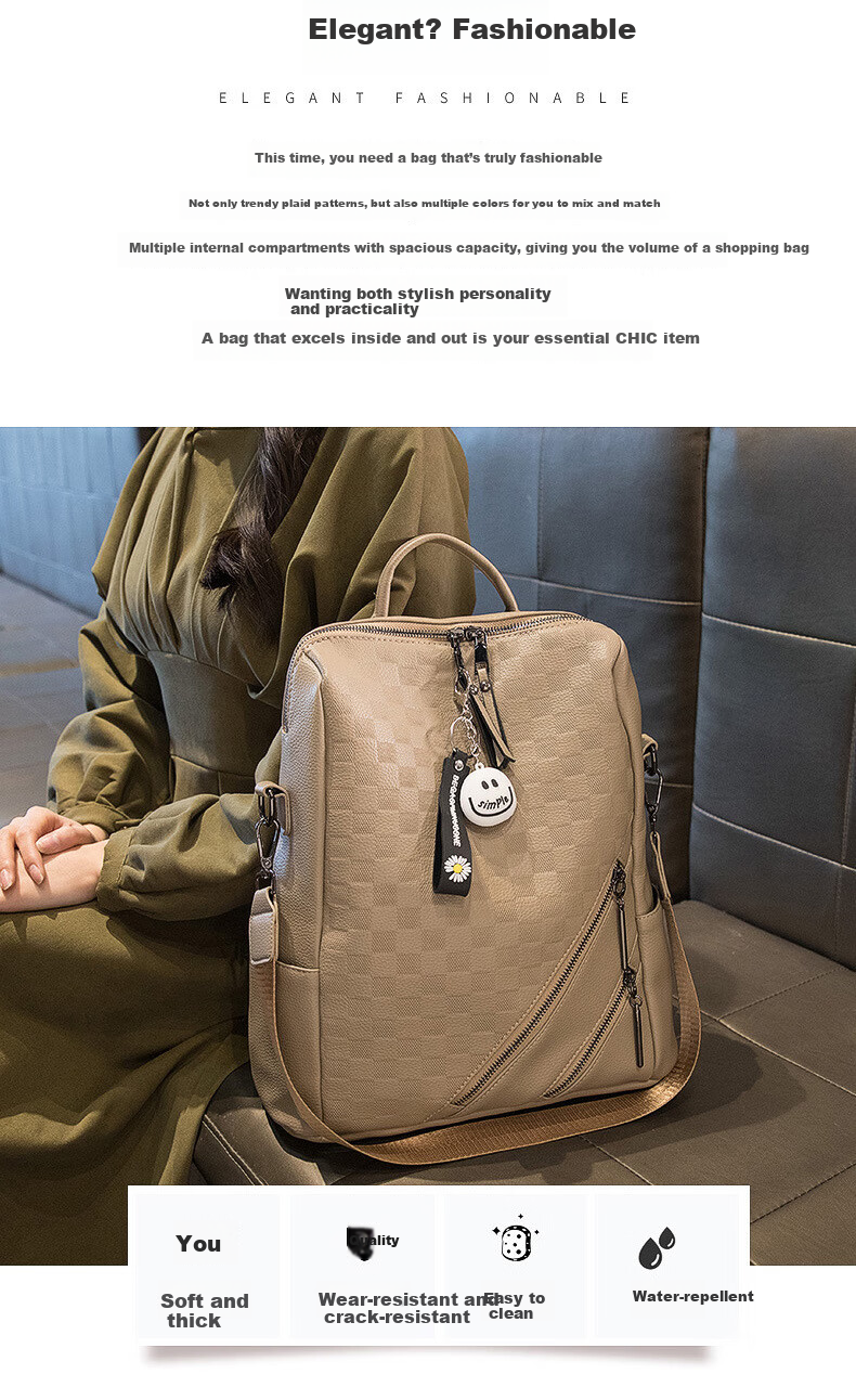 FOXER Women's Large Capacity Backpack School Bag Sports Travel Commuter Bag Luxury Lightweight Gift for Girlfriend 3