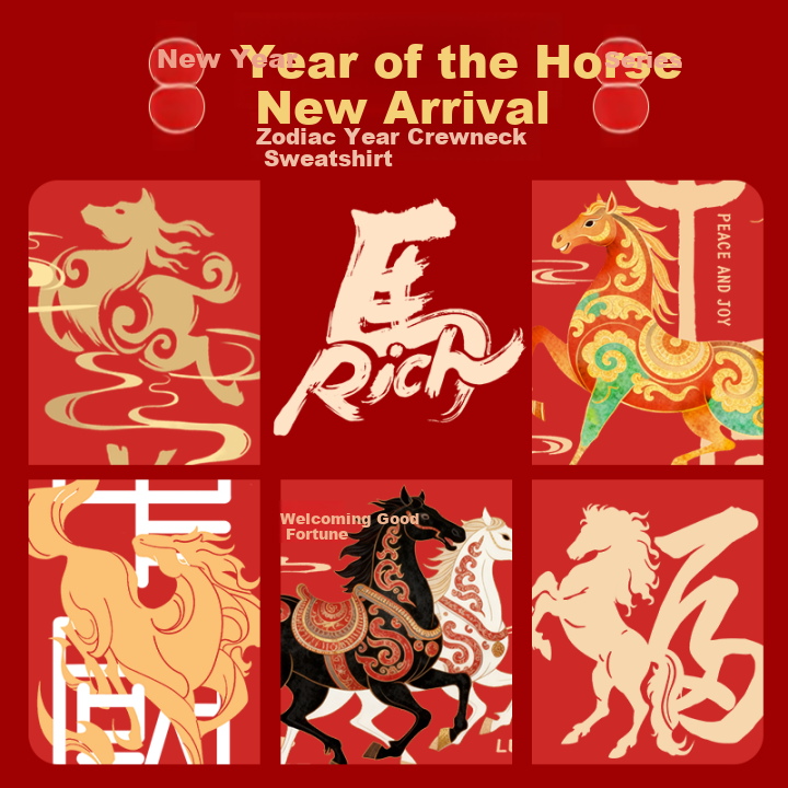 Jeanswest Women's Red Hoodie 2025 New Simple Versatile Autumn Winter Fleece Thickened Zodiac Year of the Horse New Year Top