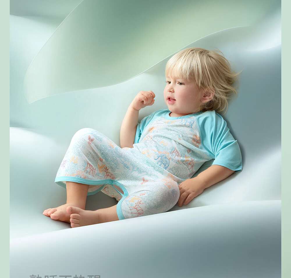 Betis Baby Summer Sleeping Bag Fetal Skin Children's Sleepwear Baby Sleep Dress Anti-Kick Quilt Belly Protection Robe Size 90 21