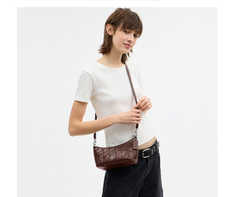 COACH Women's CAITLIN Quilted Detail Shoulder Crossbody Bag Black CDZ88 2
