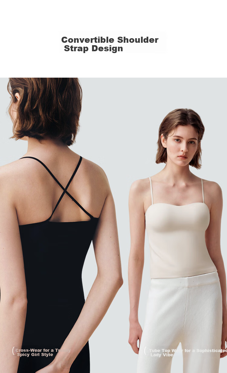 Ubras Yushuoxin Same Style Padded Camisole Tank Top for Women, 3D Bandeau Bra, Thin Summer Underwear with Chest Pads 10