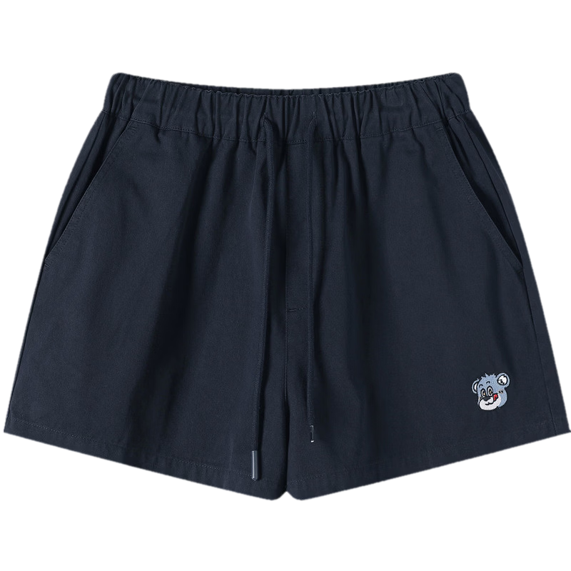 TonLion 2026 Summer New Women's Casual Shorts Navy Blue Loose Fit High Waist Cotton Sporty Youthful Advanced