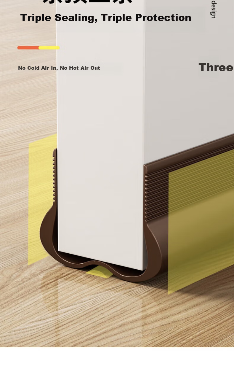 Yupinfengmao White Door Gap Draft Stopper Self-Adhesive Door Bottom Seal Strip Dustproof Windproof Bathroom Door Water Barrier Strip 4