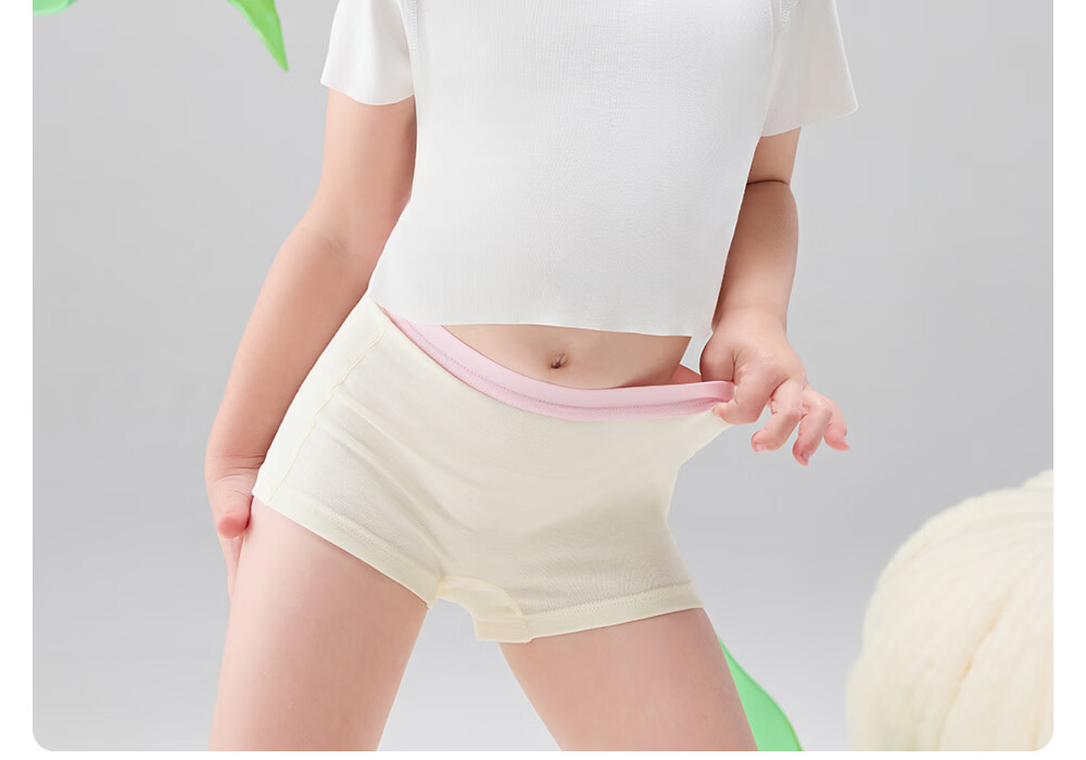 Betis Children's Underwear 3-4 Years Old Girls Summer Mulberry Silk Antibacterial Comfortable Breathable Boxer Shorts 20