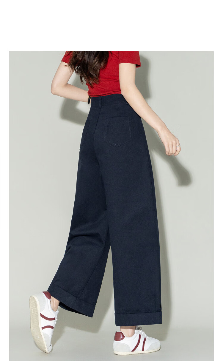 Demana [Cloud Soft Pure Cotton] Spring Curved Hem Cropped Pants Commuter Cuffed Loose Slim Petite Casual Pants for Women Premium 13