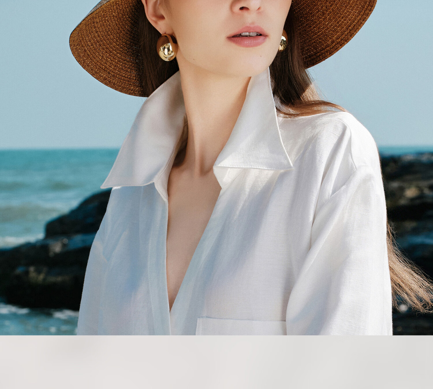 FANCET Women's Summer Straw Hat French Elegant Fisherman Hat Wide Brim UV Protection Beach Vacation Sun Hat 34