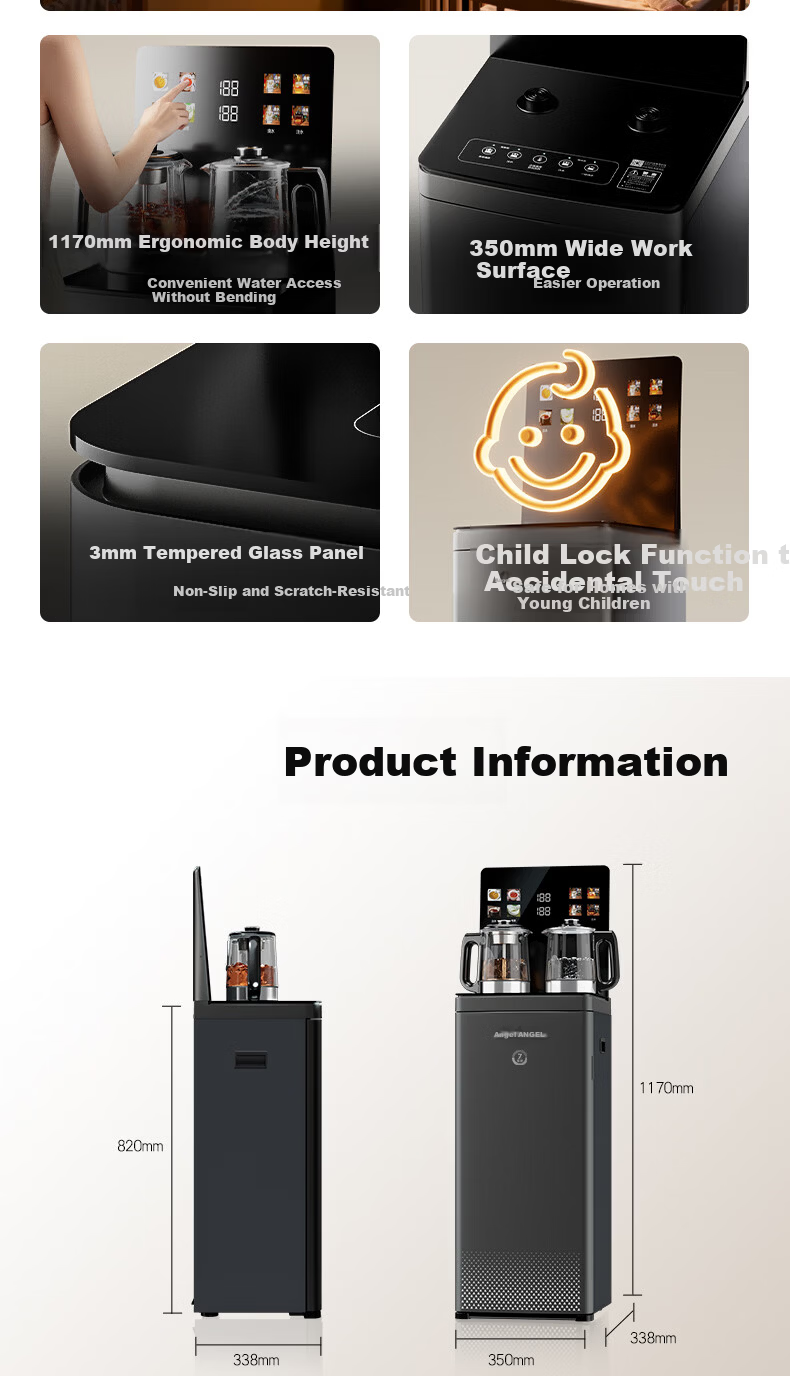 Angel Nezha 2026 New Tea Bar Machine High-End Living Room Household Water Dispenser Smart Anti-Overflow Bottom-Loading Bottled Water CB3785LK-Ja 23