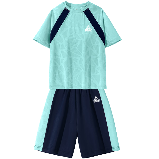 Peak Kids Clothing Children's Set 2026 Summer New Boys Mesh Quick-Dry Short Sleeve Girls Summer Sports Basketball Outfit